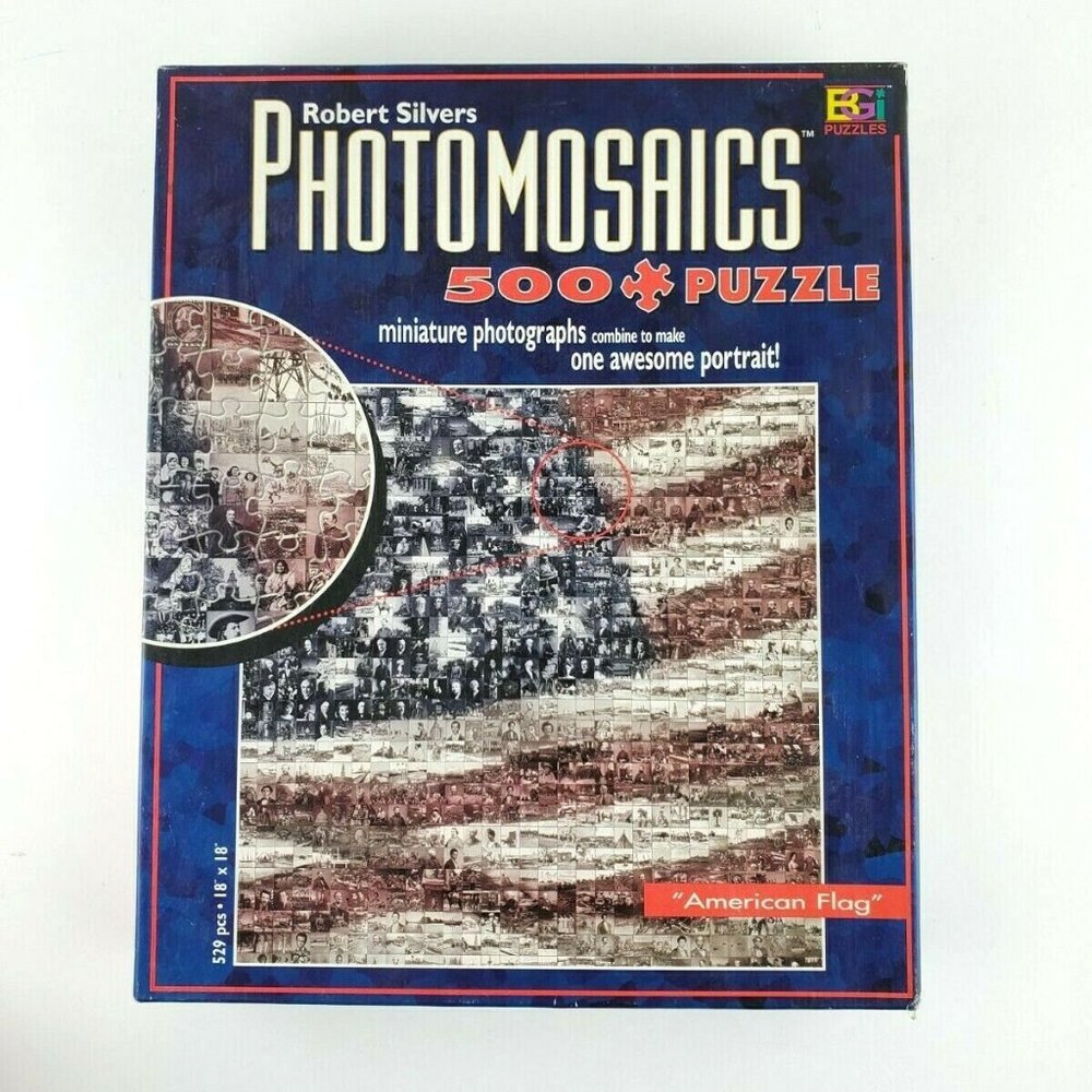 "American Flag" PHOTOMOSAICS 500 Piece Jigsaw Puzzle By Robert Silvers Sealed